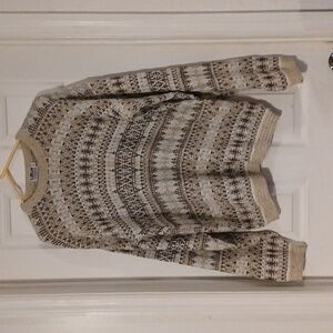 Lavane New York Mens Vintage Crewneck Coogi Style Sweater Brown/tan